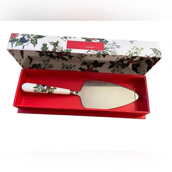 Christmas Holiday Cake Serving Slicer Portmeirion The Holly and the Ivy Pattern - Picture 1 of 8